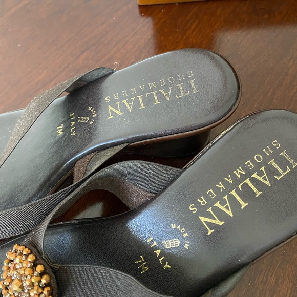 SOLD- Brown Thing Sandals by Italian Shoemakers Made in Italy Sz 7 - Picture 3 of 5